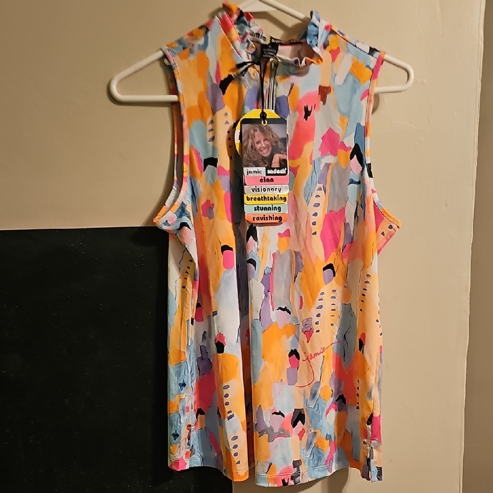 Colorful Abstract Sleeveless Top